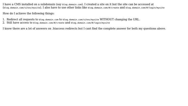 Webmasters: .htaccess redirect url to a subfolder on a subdomain with exceptions смотреть онлайн