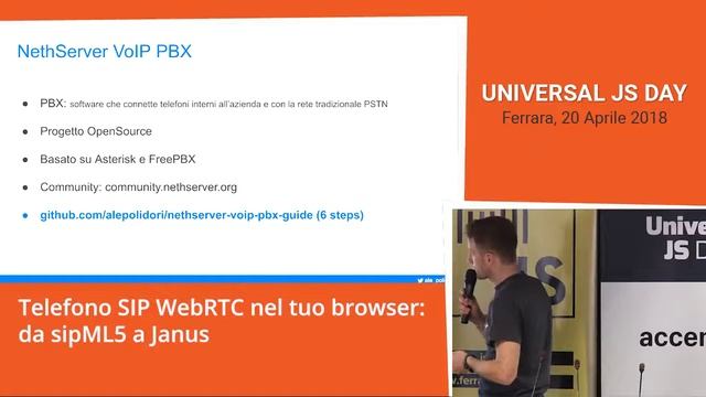 Alessandro Polidori - Telefono SIP WebRTC nel tuo browser: da sipML5 a Janus - Universal JS Day ... смотреть онлайн