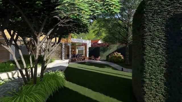 City garden (ландшафтный дизайн участка, визуализация, сад в современном стиле) смотреть онлайн
