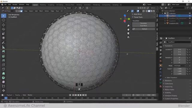 Blender Tissue Addon to create speaker like mesh v2.90.0 ~ Blender tutorial смотреть онлайн