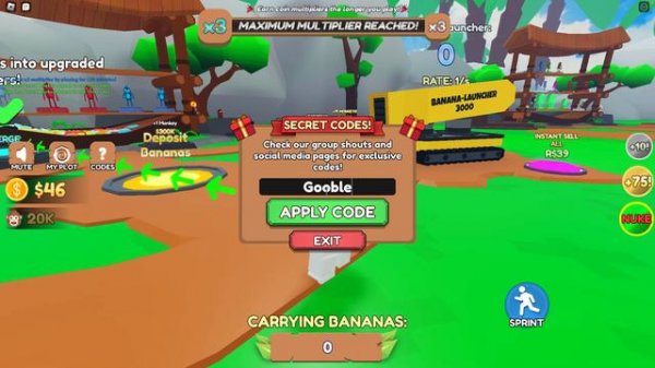Every code in Roblox Monkey Tycoon