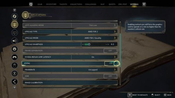 How To Enable/Disable Vsync In Hogwarts Legacy