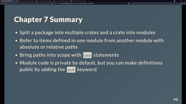 Rust Packages, Crates and Modules & Common Collections (7-8) смотреть онлайн