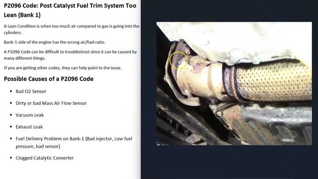 Causes and Fixes P2096 Code: Post Catalyst Fuel Trim System Too Lean (Bank 1) смотреть онлайн