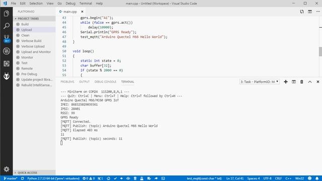 Arduino Quectel M66 MQTT PubSubClient смотреть онлайн