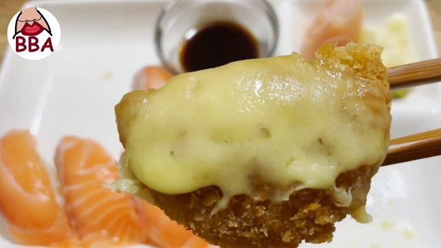 【ASMR 咀嚼音】サーモン寿司 | チーズコロッケ | SALMON SUSHI | CROQUETTE | MUKBANG | EATING SOUNDS