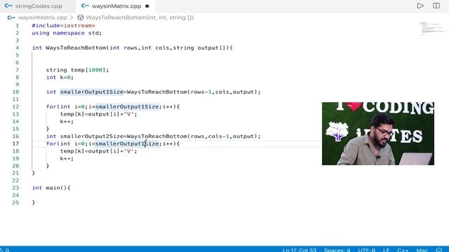 GOOGLE Coding Interview Problem - All possible Paths To reach bottom of Matrix || C++ || Recursion смотреть онлайн