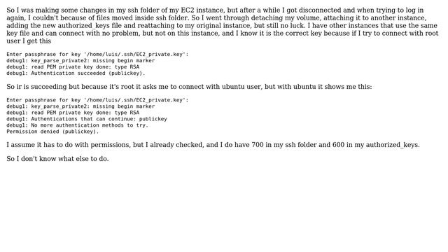 Permission denied (publickey) on EC2 instance смотреть онлайн