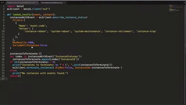Lambda to terminate instance with EC2 events смотреть онлайн