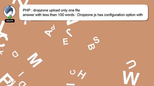 PHP : dropzone upload only one file смотреть онлайн