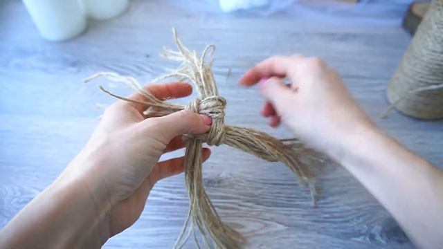 Елочное украшение из шпагата своими руками/новогоднее украшение в эко стиле МК смотреть онлайн