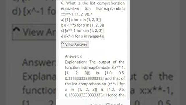 MCQ 's list comprehension Python смотреть онлайн