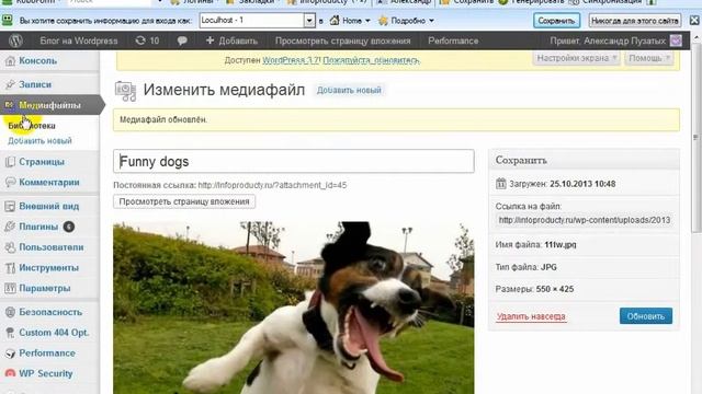 [wordpress]Урок 35 вставить картинку смотреть онлайн