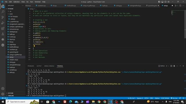 29.Creating and Manipulating Sets in Python смотреть онлайн