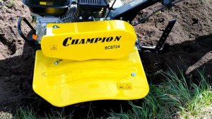 Мотоблок бензиновый Champion ВC8724 - демонстрация работы по вспашке поля