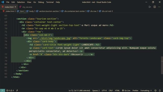 [#72] Création De La Section 'Tourisme' Avec Bootstrap 4 Et SASS | HTML5/CSS3 Pour Les Débutants