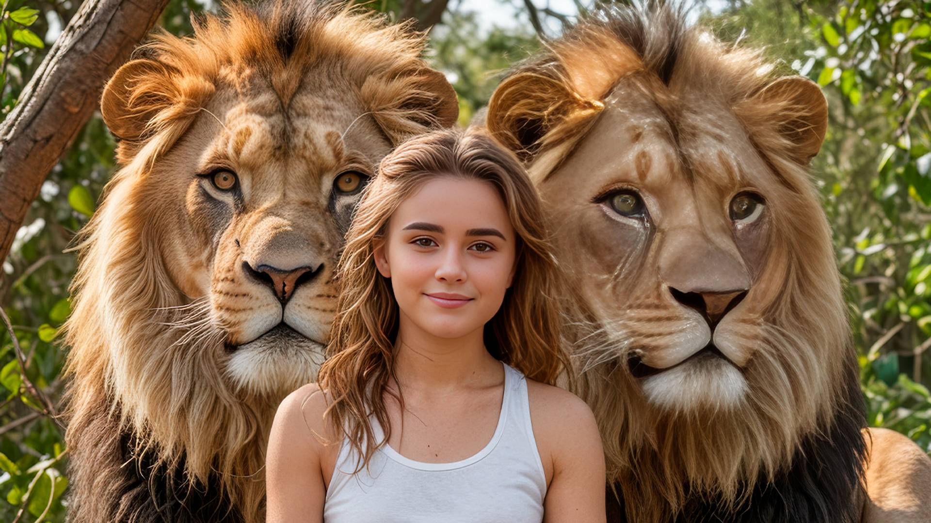 0012. Zoey And The Lions. Зои и львы.