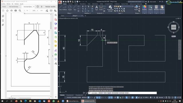 Autocad : Ejercicio Resuelto con Lineas , Polilineas , Ortho , Chaflan , Empalme , Acotar смотреть онлайн