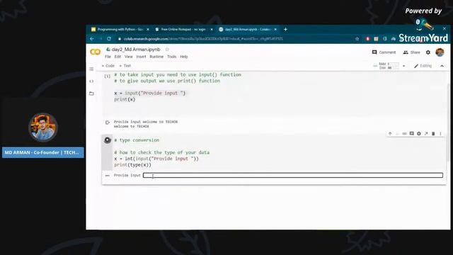 DAY 2 | Programming with Python - Batch 02 | TECHOX LEARNING смотреть онлайн