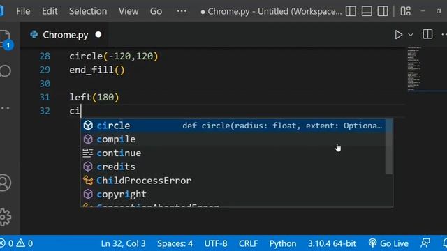 How to draw google chrome browser logo using python turtle| chrome logo| google chrome| syntax erro смотреть онлайн