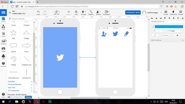 Moqups. Часть 2. Создание эскиза мобильного приложения в Moqups. смотреть онлайн