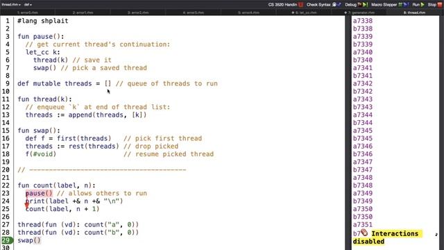 Shplait control 8 - threads via continuations смотреть онлайн