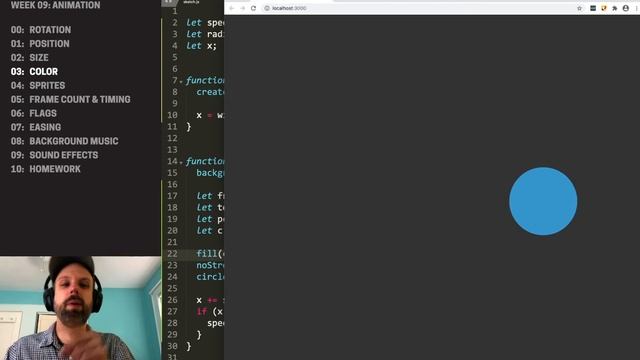 CP1: Animation in P5JS – Basics: Color смотреть онлайн