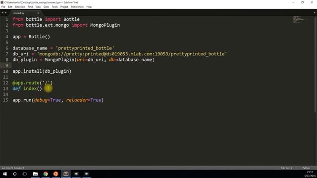 How to Connect to a Mongo DB in the Python Web Framework Bottle смотреть онлайн