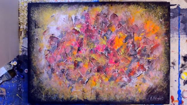 Рисуем абстракцию акрилом на холсте.Acrylic abstract painting! смотреть онлайн