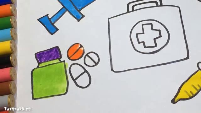 Как рисовать врачи для детей с цветными маркерами, художественные цвета с цветными маркерами смотреть онлайн