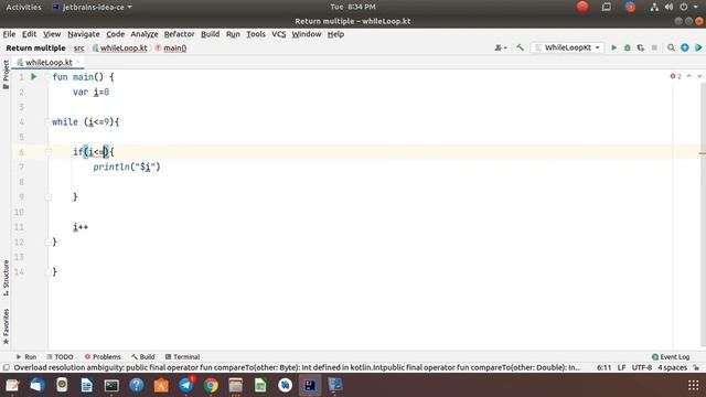 Kotlin while Loop with example смотреть онлайн