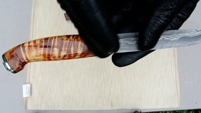 Нож финского типа из дикого дамаска. смотреть онлайн