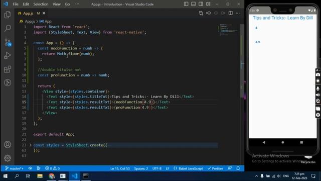 Tutorial#15 | Double-Bitwise NOT | React Native Tips and Tricks | Urdu/Hindi смотреть онлайн