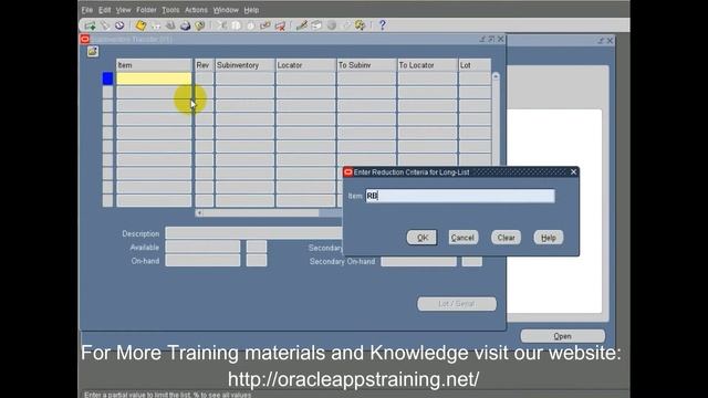 Subinventory Transfer, Inventory Oracle Apps - RB смотреть онлайн
