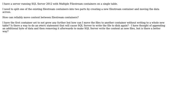 Databases: Move content between filestream containers смотреть онлайн