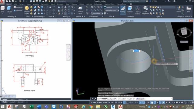 Bevel Gear Support in AutoCAD (English Instruction) смотреть онлайн