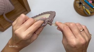 Корзинка крючком комби-узором из трикотажной пряжи. Мастер-класс