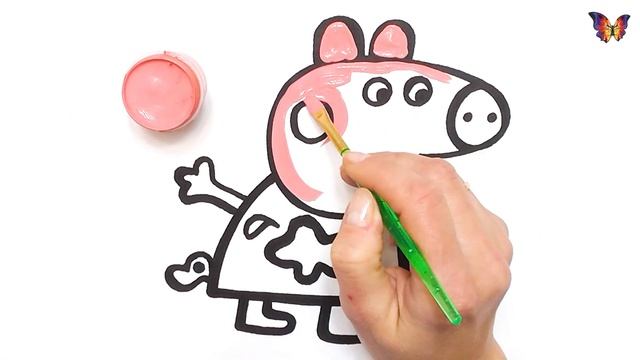 Как нарисовать СВИНКУ ПЕППУ / мультик раскраска СВИНКА ПЕППА  для детей / Раскраски малышам
