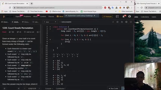 LeetCode 1220. Count Vowels Permutation Solution Explained - Java смотреть онлайн