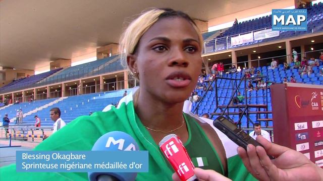Championnats d'Afrique Marrakech 2014 100m or et record pour la Nigériane Blessing Okagbare смотреть онлайн