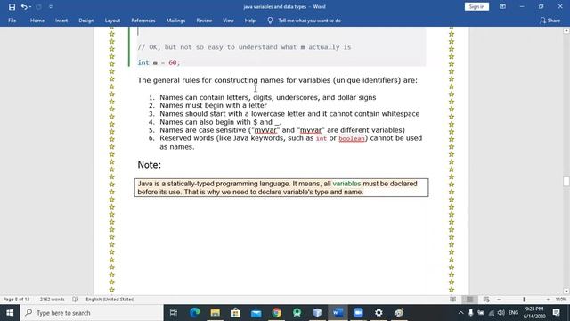 Variables & Data Types in java смотреть онлайн