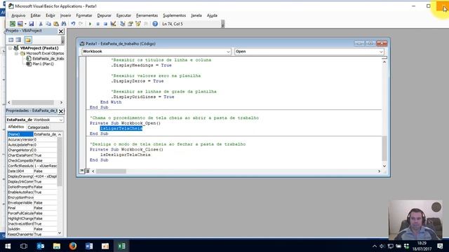 Excel Profissional - Planilha em Tela Cheia, ocultando guias, barras, etc. смотреть онлайн