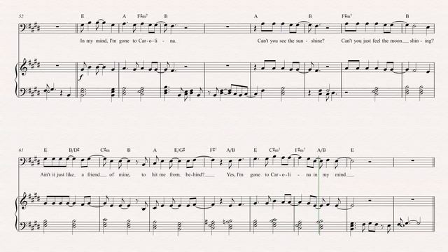 Cello - Carolina in My Mind - James Taylor Sheet Music, Chords, & Vocals смотреть онлайн