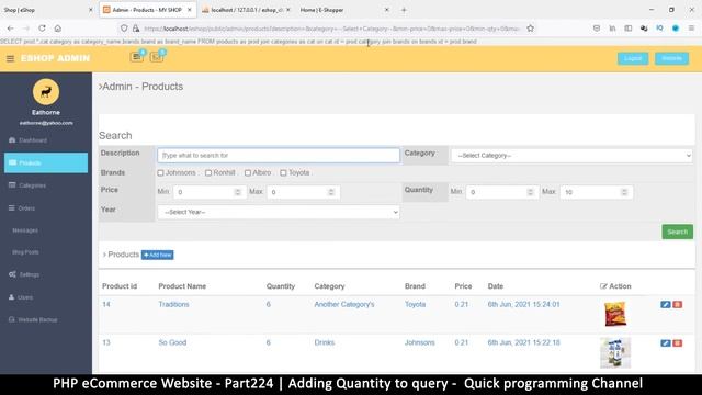 #224 PHP Ecommerce website development | Adding quantity to query | MVC OOP - Quick programming смотреть онлайн