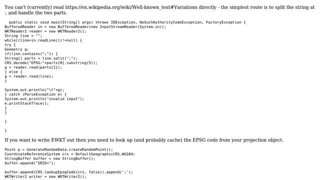 GIS: Geotools Point to Text with srid смотреть онлайн
