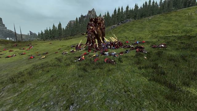 Боевой мамонт vs Рыцари Грааля Total War Warhammer 2. тесты юнитов v1.4.1. смотреть онлайн