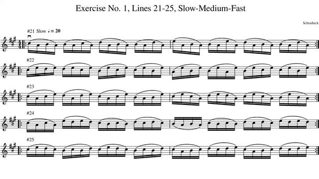 Schradieck Exercise No. 1, Lines 21-25, Violin смотреть онлайн