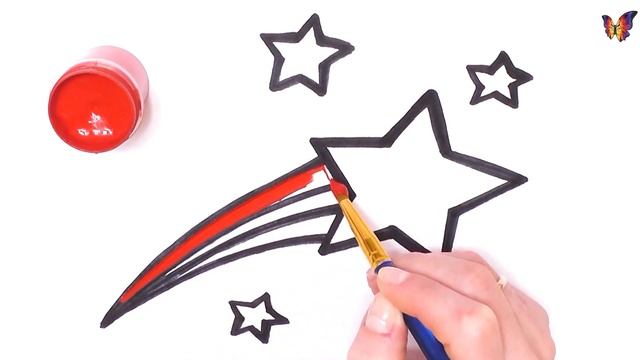 Как нарисовать ЗВЕЗДУ / раскраска РАДУЖНАЯ ЗВЕЗДА для детей / Раскраски малышам смотреть онлайн