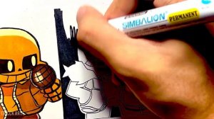 Drawing FNF’ VS Indie Cross - Crossed Out (Nightmare: Cuphead Sans Bendy) (FNF Mod)