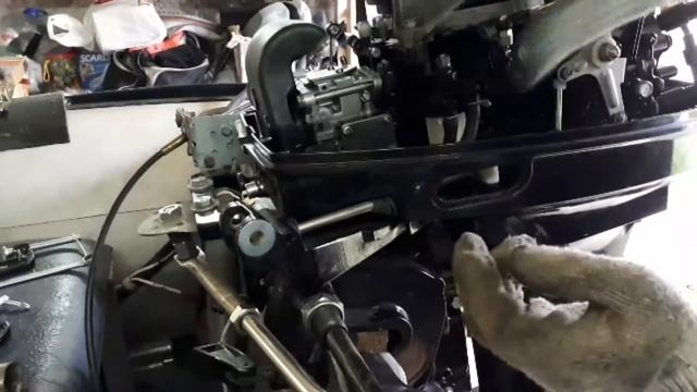 Подключение тросов газ-реверс к лодочному мотору на лодке ПВХ смотреть онлайн